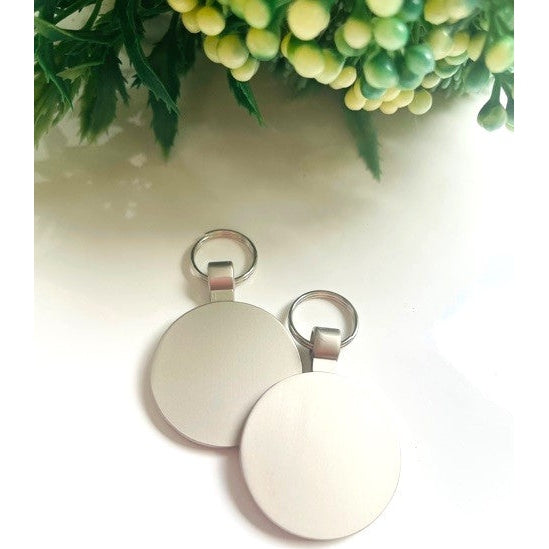 Matte Silver Circle Pet ID Tag