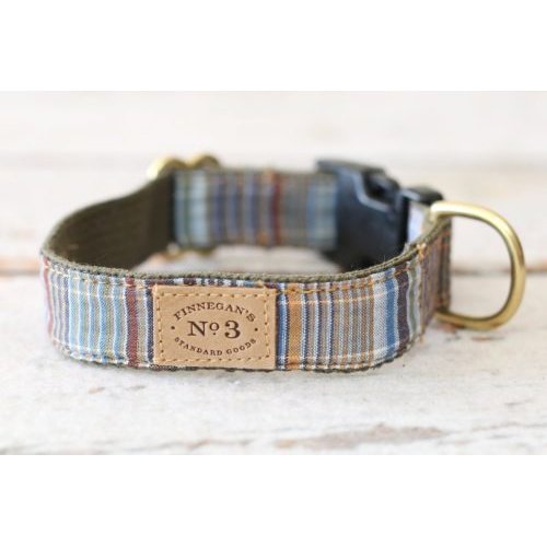 Cornflower Blue Multiplaid Dog Collar - info-0712